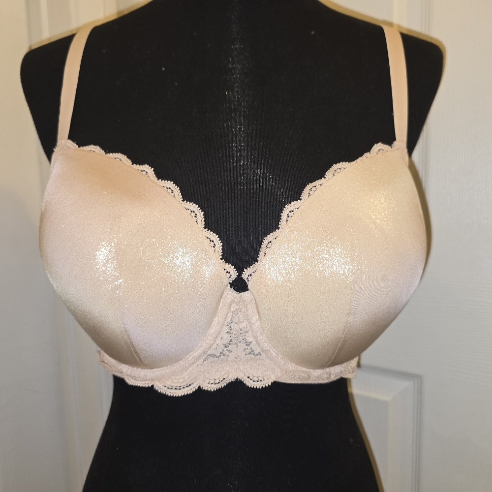 Victoria's Secret Shimmer Creamy Rose Gild Lace Underwire Bra